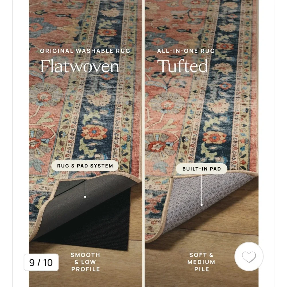 Washable runner rug in parrot bird pattern